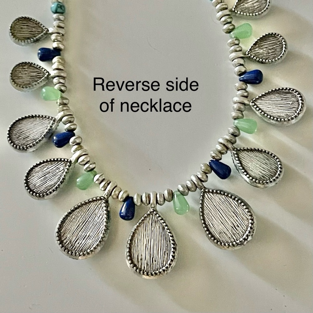 CHAPS Faux Turquoise Necklace 16” with Extender Unbranded Bracelet & Earrings - Picture 6 of 12